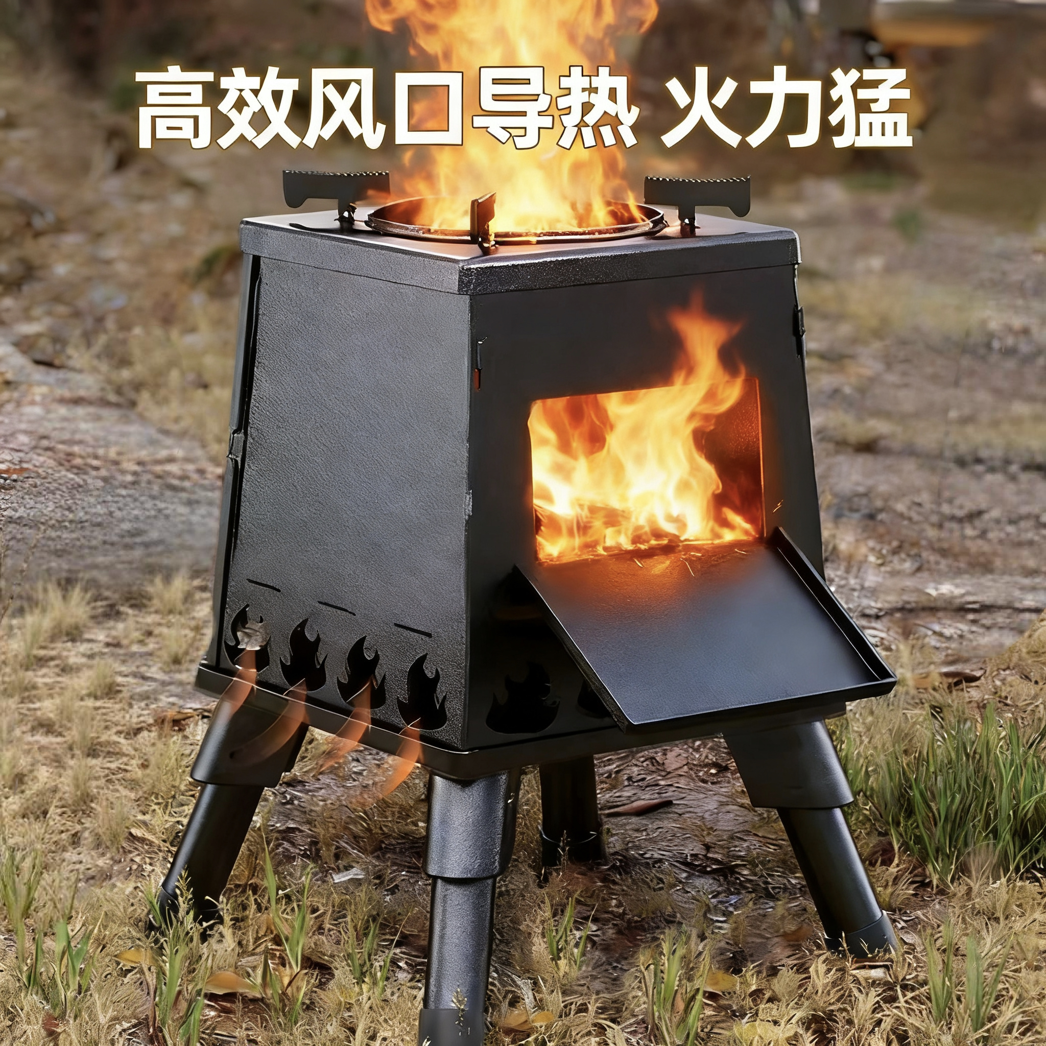 户外柴火炉便携式野外露营野炊炉图片