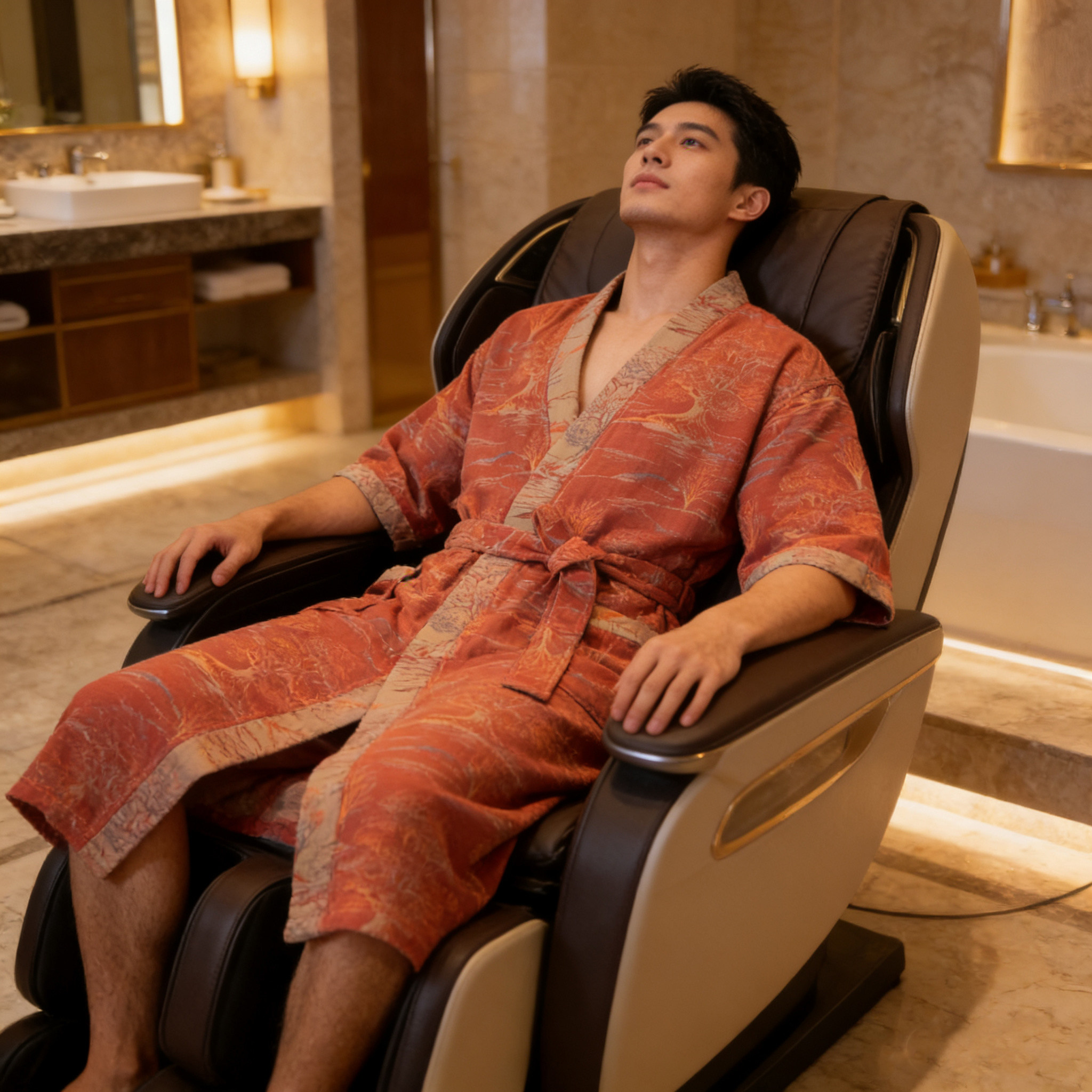 纯棉双层纱浴袍男国风汉服女士睡袍家居服柔软亲肤吸水速干情侣