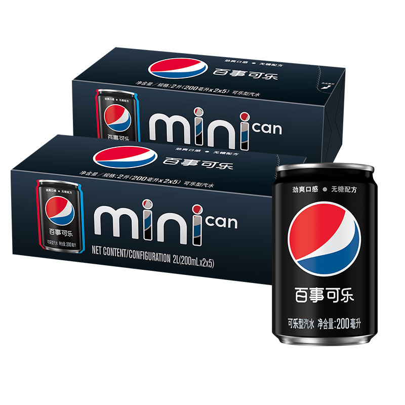 百事无糖可乐碳酸汽水200ml*