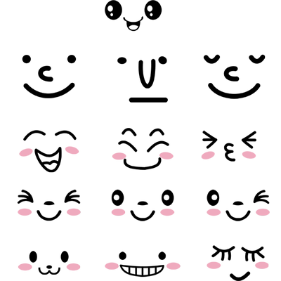 有趣搞笑表情笑脸靠背椅子装饰贴