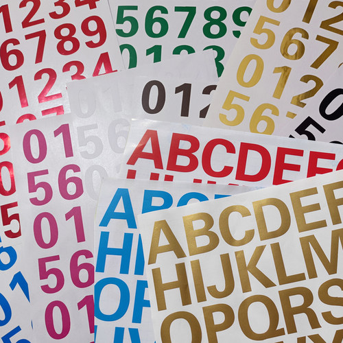 数字号码金色3CM5CM英文字母贴纸