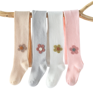 女童连裤袜夏季薄款网眼打底袜白色丝袜宝宝防蚊连体袜儿童打底裤