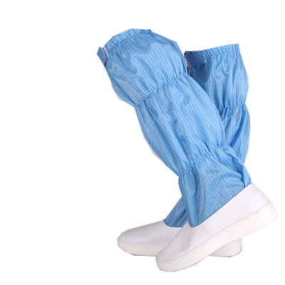 防静电防尘加厚软底高筒靴蓝白