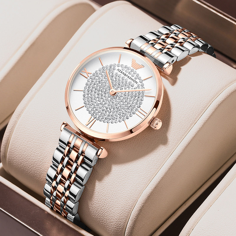 七夕礼物送女友阿玛妮满天星手表女士夏季高级感名牌正品满钻女表