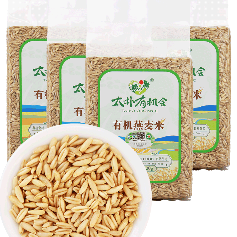 太朴有机会燕麦米有机燕麦仁新大麦子三主粮五谷粗粮杂粮全胚芽米