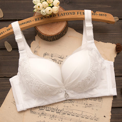 白色内衣无钢圈聚拢调整型收副乳