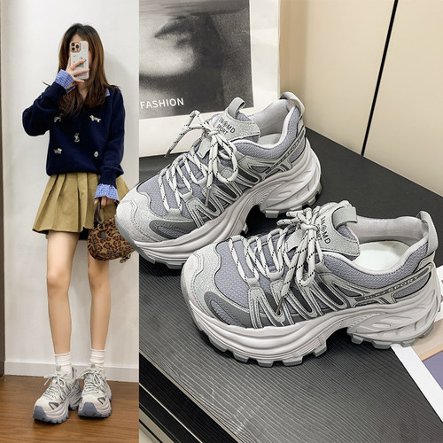韩版8cm厚底增高老爹鞋女