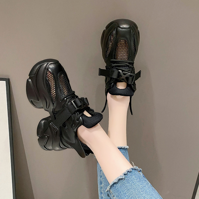 欧货网鞋老爹鞋女厚底休闲网鞋女