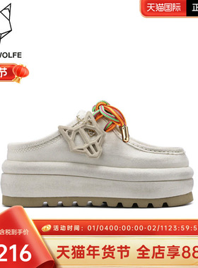 Naked Wolfe英国潮牌/Blizzard2懒人半拖女鞋厚底增高松糕底休闲