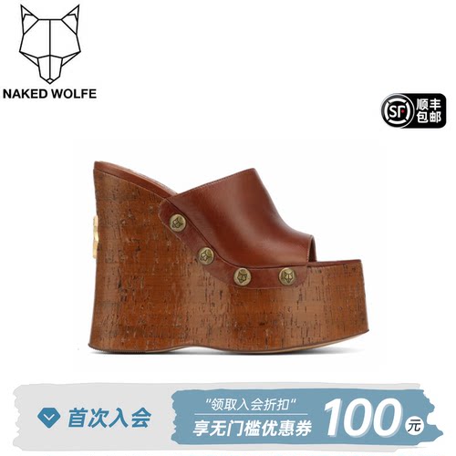 Naked Wolfe英国潮牌/TULIP厚底坡跟防水台鱼嘴女凉拖鞋高跟女鞋