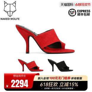 Naked Wolfe英国潮牌/Maxime高跟鞋女2026春夏夹脚细跟穆勒凉拖