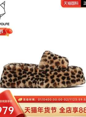 Naked Wolfe英国潮牌/IVY新款毛毛鞋女包头羊毛半拖鞋ins网红女
