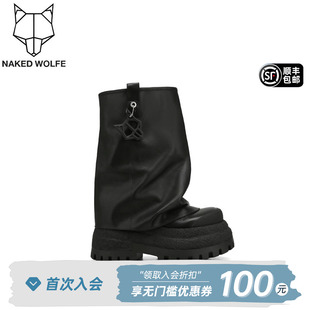 Naked Wolfe｜明星同款2026年厚底裤管马丁靴女休闲短筒靴DISTURB
