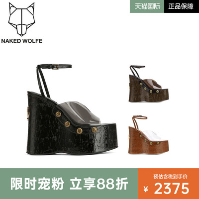 Naked Wolfe英国潮牌/TIGER厚底坡跟女鞋2026春季新款网红名媛款