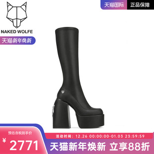 Naked Wolfe英国潮牌 百搭超酷高跟厚底长筒靴 SPICE女靴2025秋季
