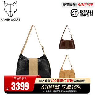 Naked Wolfe英国潮牌/Manhattan拼色托特包女通勤大容量单肩包