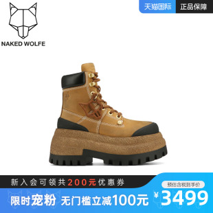 DESTROY復(fù)古馬丁靴子工裝 Naked?Wolfe英國潮牌 大黃靴短靴女春夏