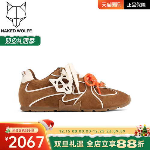 Naked Wolfe英国潮牌/Adored休闲鞋女2025秋季复古圆头德训板鞋