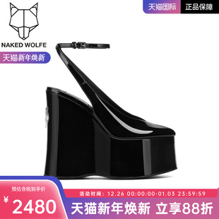 女2025秋季 扣带单鞋 tansy坡跟增高一字式 Naked Wolfe英国潮牌