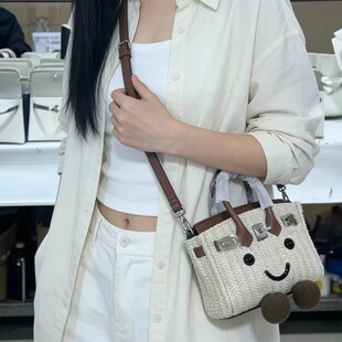Jllycat可爱笑脸毛绒娃娃铂金斜挎少女风百搭通勤便携手提包