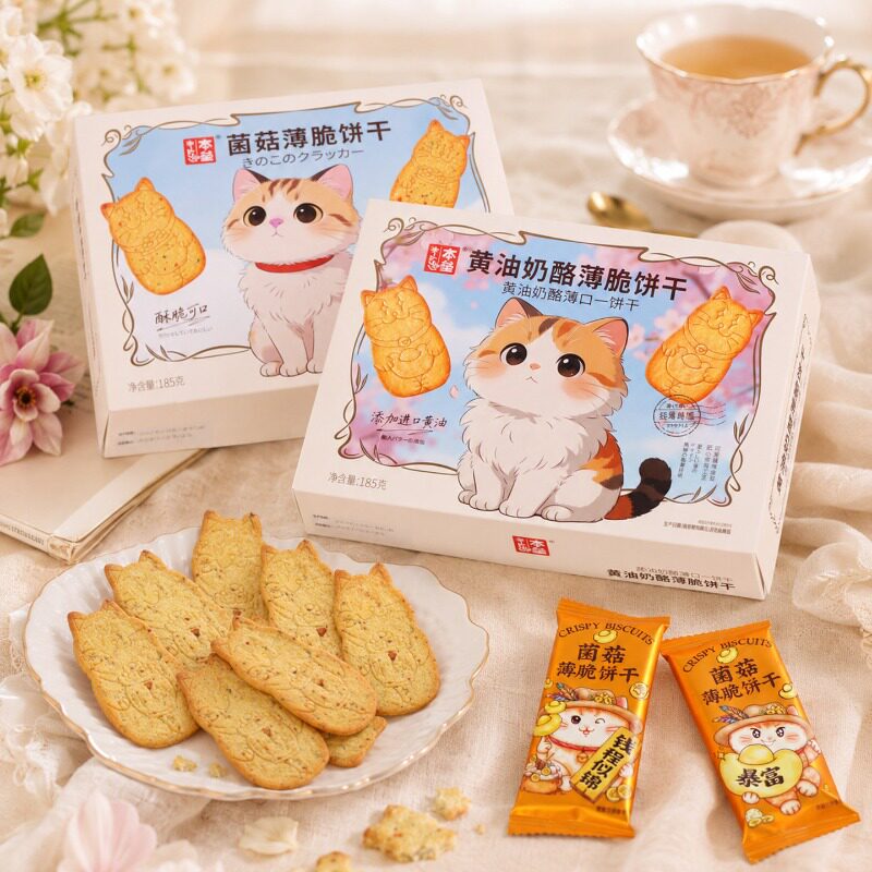 本垒黄油奶酪薄脆饼干185g礼盒