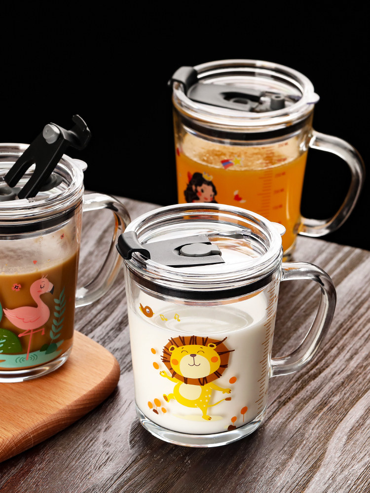 美国Btif儿童水杯玻璃夏季婴儿奶秤杯早餐吸管杯防摔防漏,餐饮具,玻璃杯,淘宝优惠券,粉丝福利购,淘宝优惠卷