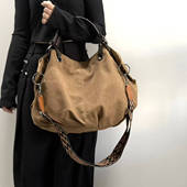 复古慵懒设计感男女包斜挎包新款 美式 工装 简约休闲大容量托特包