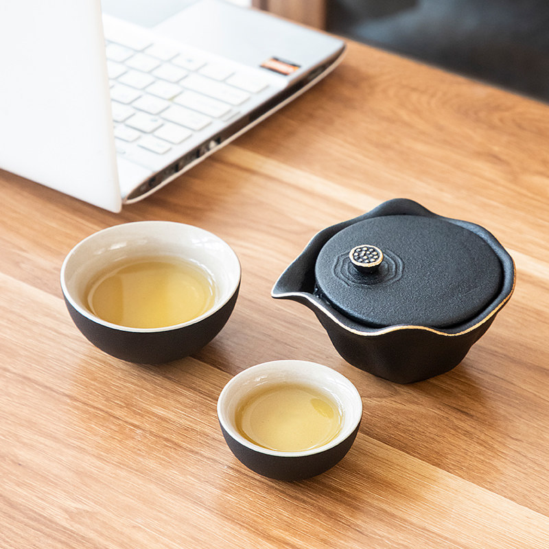 原源软包装旅行茶具便携户外粗陶快客杯一壶二杯家用功夫茶具套装_虎窝淘