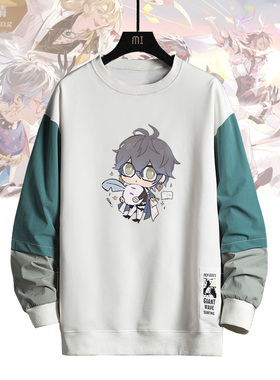 Luxiem彩虹社虚拟偶像vox akuma男青少年春秋季运动休闲圆领卫衣