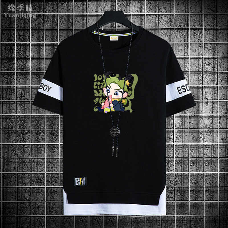 jojo的奇妙冒险吉良吉影承太郎周边男青少年纯棉短袖T恤休闲衣服