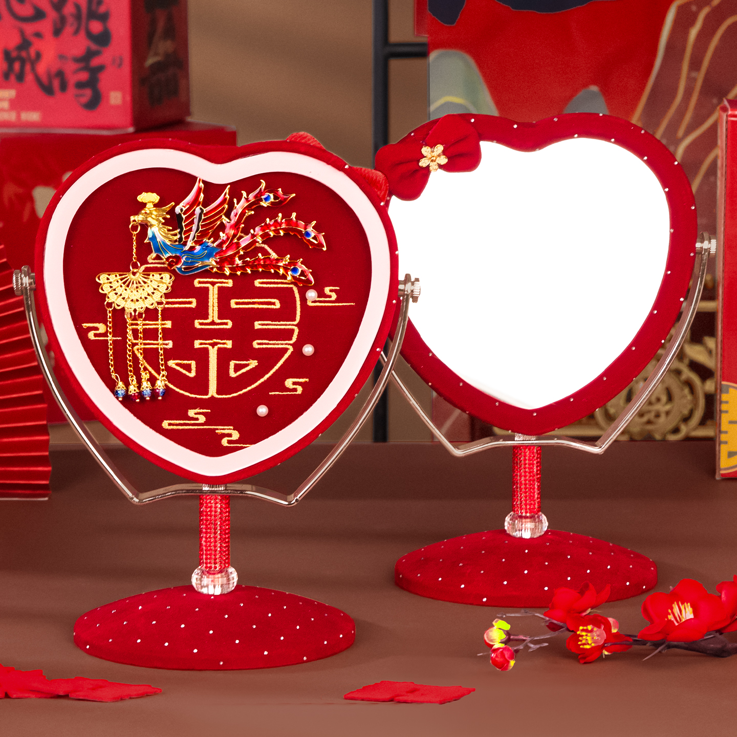 结婚专用镜子陪嫁一对