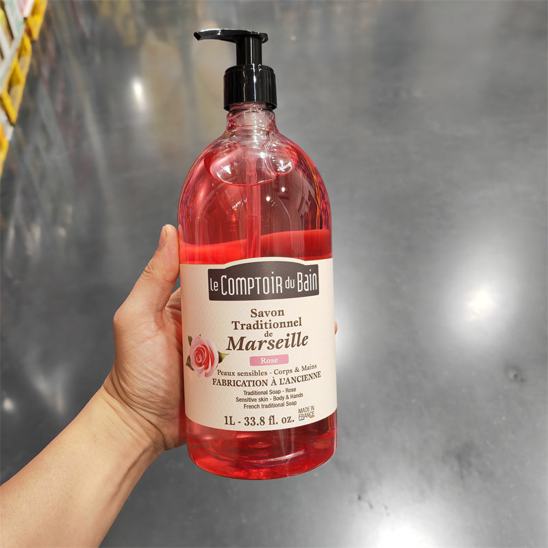 1l山姆代购法国进口丽芙沐浴液玫瑰香型沐浴露滋润肌肤持久留香