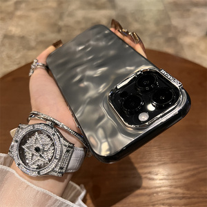 磨砂冷灰褶皱纹苹果15手机壳苹果14新款iphone15promax高级感苹果13套12硅胶ProMax全包防摔Pro女男PM潮适用