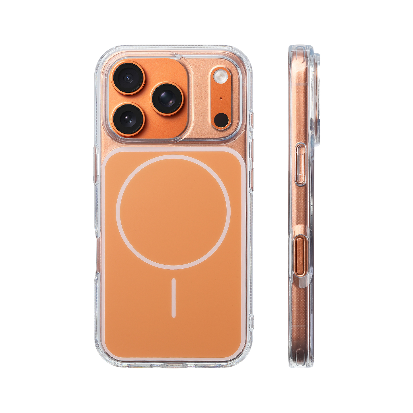 透明橙背板细圈磁吸适用苹果17手机壳新款iphone17套苹果17promax全包17pro防摔苹果16硅胶15外壳14pro超火13