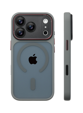 灰色金属镜头圈带按键适用苹果17手机壳新款iphone17套苹果17promax全包17pro防摔苹果16硅胶15外壳14超火13