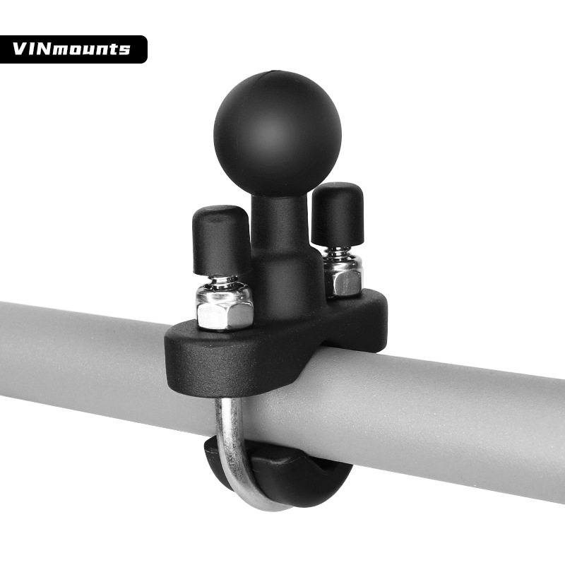 摩托车把U型固定1英寸球头底座兼容13-31管径电动车抱箍手机支架