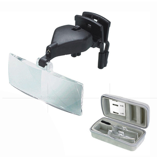 祈鑫便携式头戴式眼镜架夹放大镜三种倍数可更换阅读看书配收纳盒