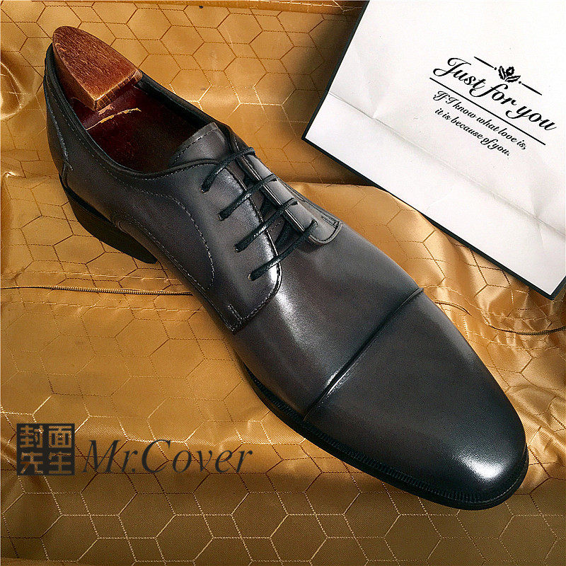 潮流新款三接头真皮商务正装皮鞋男手工擦色复古布洛克青年西装鞋,流行男鞋,正装皮鞋,淘宝优惠券,粉丝福利购,淘宝优惠卷