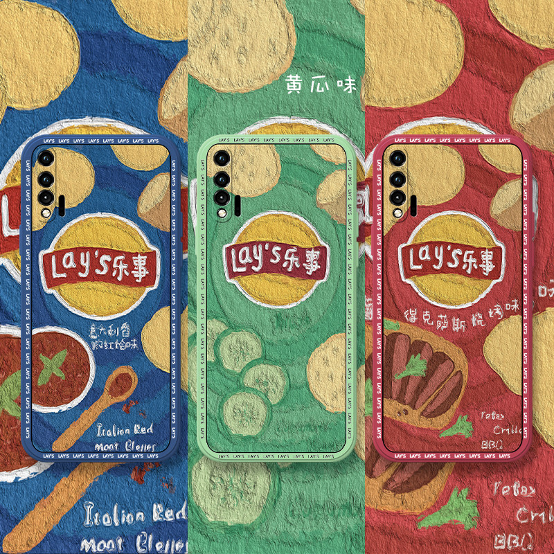 油画乐事薯片适用华为nova6手机壳nova5pro全包防摔5i