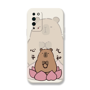 功德加一适用华为荣耀x10max手机壳荣耀9xpro敲木鱼x10保护套9x全包防摔8xmax液态硅胶honor佛系卡皮巴拉水豚