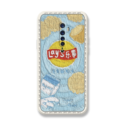 油画乐事薯片适用oppoace2手机壳reno2z情侣全包防摔renoace搞怪reno2液态硅胶renoz高级感十倍变焦版套趣味