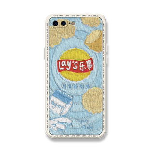 油画乐事薯片适用苹果8plus手机壳iphone7plus全包防摔6splus液态硅胶6s保护套6plus趣味se2高级感se3搞怪6男