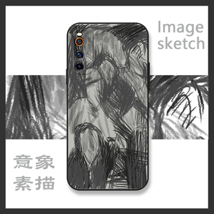 意象素描适用vivoiqooneo7手机壳iqooneo6se艺术美术生iqooneo5硅胶5se设计感爱酷neo3全包防摔活力版套欧美