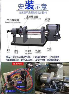 中实气动卡盘三爪钢体KS160/200/250-3抓机车床4568102寸内撑夹头