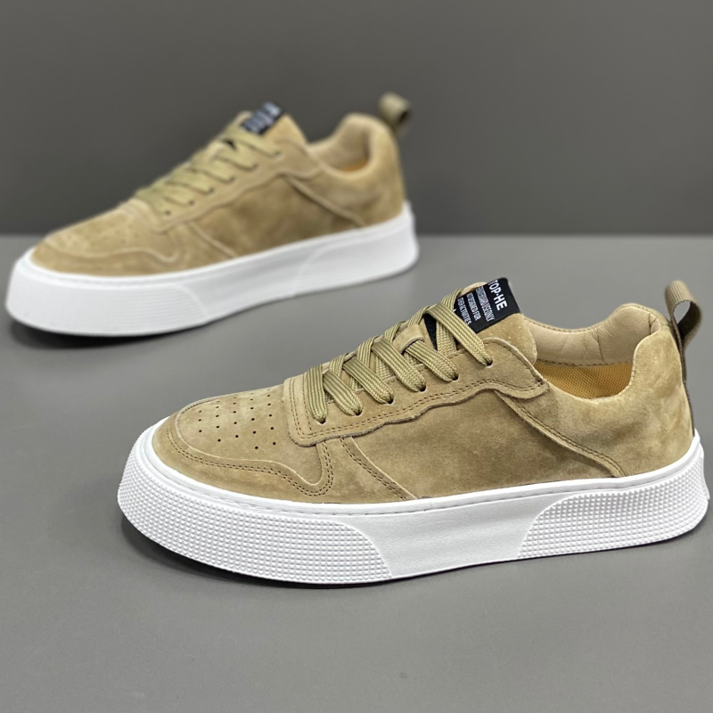 反毛皮板鞋厚底百搭休闲新款男鞋