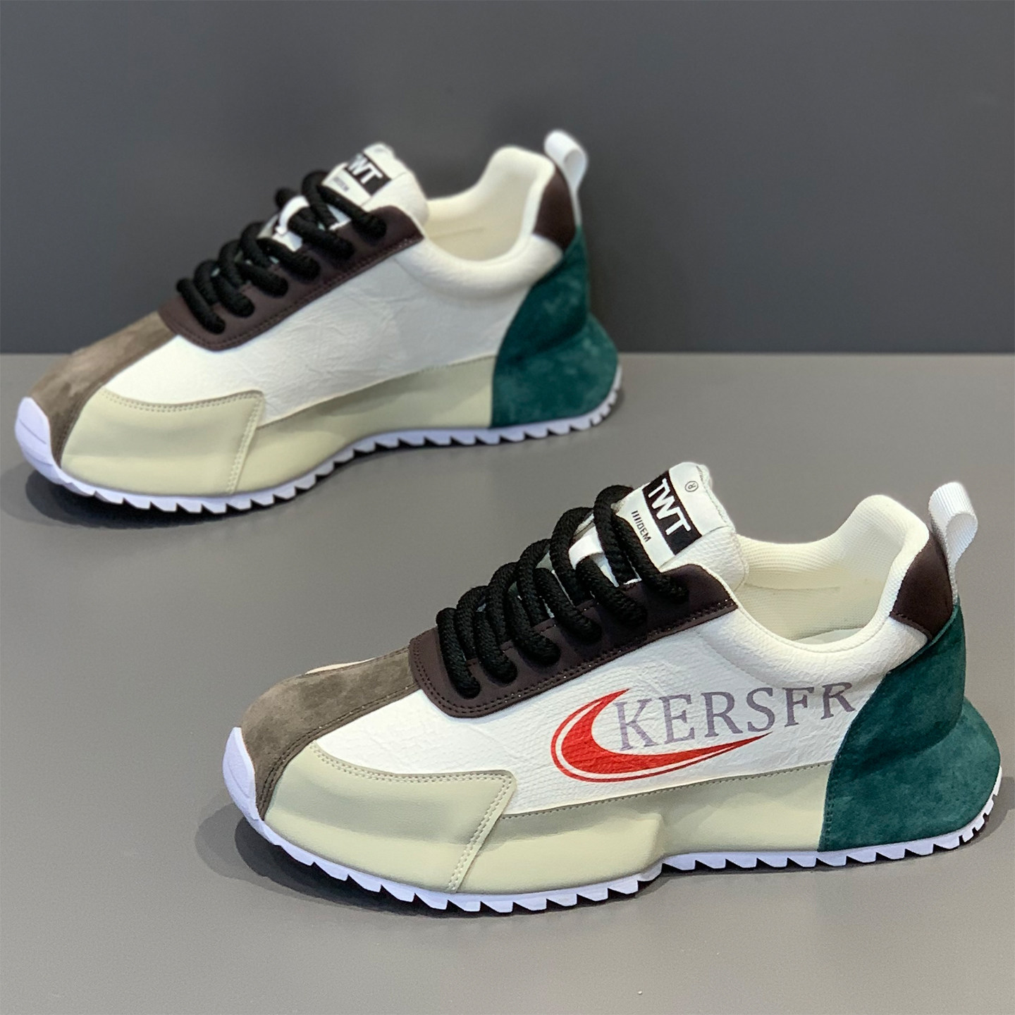 欧洲站男鞋2026春季新款透气运动休闲鞋内增高阿甘老爹鞋子男潮鞋