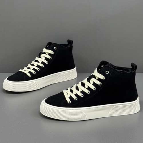 高帮休闲板鞋翻毛真皮潮鞋短靴子