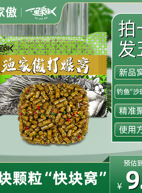 渔家傲打爆窝颗粒窝料野钓鲫鱼鲤鱼玉米谷麦酒米配方钓鱼底窝垂钓