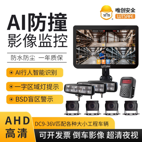 叉车装载机360全景防撞AI影像
