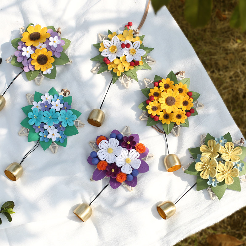 diy小风铃藤编雅韵手工材料包